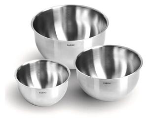 Nerezové mísy v sadě 3 ks ve stříbrné barvě ø 24 cm Lucca 3.0 – FABINI