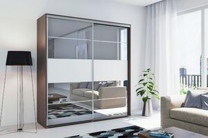 Zrcadlová šatní skříň BENEDICTO, šířka 150 cm, výška 215 cm