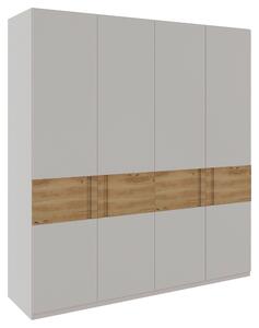 ŠATNÍ SKŘÍŇ S OTOČNÝMI DVEŘMI, dub, barvy dubu, světle šedá, 202/225/60 cm Dieter Knoll - Šatní skříně