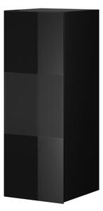 Závěsná skříňka HEIKO s prosklenou částí, černá