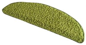 Vopi koberce Nášlapy na schody Color shaggy zelený půlkruh - 24x65 půlkruh (rozměr včetně ohybu)