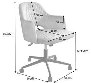 Designová kancelářská židle Laney šedý samet