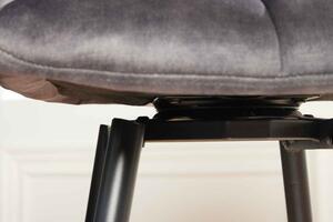 Designová barová otočná židle Vallerina šedý samet