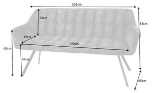 Designová lavice Vallerina 165 cm šedý samet
