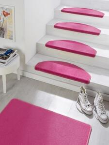 Hanse Home, Sada 15ks nášlapů na schody: Fancy 103011 růžové | Růžová Velikost nášlapu: 23x65 cm, Tvar: Půlkruh