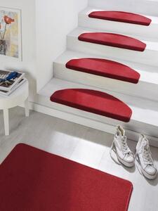 Hanse Home, Sada 15ks nášlapů na schody: Fancy 103012 červené | Červená Velikost nášlapu: 23x65 cm, Tvar: Půlkruh
