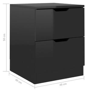 Noční stolek Joplin - 40x40x50 cm | černý s vysokým leskem
