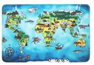 BO-MA koberce Protiskluzový kusový koberec World map - 110x160 cm