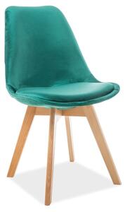 Zelená židle s bukovými nohami DIOR VELVET