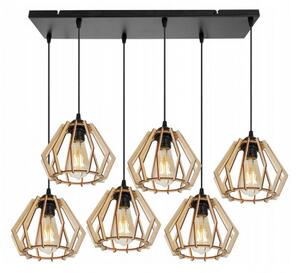 Light for home - Závěsné svítidlo s dřevěnými geometrickými stínidly TIMBER 2360/6, E27