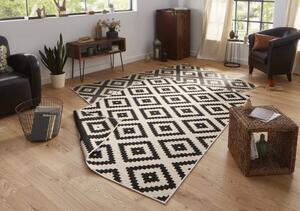 NORTHRUGS - Hanse Home koberce Kusový koberec Twin-Wendeteppiche 103129 schwarz creme – na ven i na doma - 200x290 cm