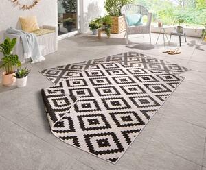 NORTHRUGS - Hanse Home koberce Kusový koberec Twin-Wendeteppiche 103129 schwarz creme – na ven i na doma - 200x290 cm