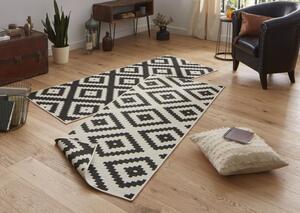 NORTHRUGS - Hanse Home, Kusový koberec Twin-Wendeteppiche 103129 schwarz creme | černá Typ: 80x350 cm
