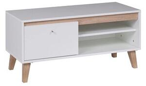 Televizní stolek 100 cm ODIN - bílý / dub san remo světlý