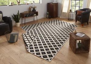 NORTHRUGS - Hanse Home koberce Kusový koberec Twin-Wendeteppiche 103124 schwarz creme – na ven i na doma - 80x150 cm