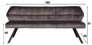 Jídelní lavice Exara III - 180 Anthracite velvet