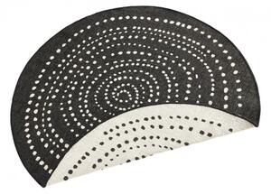 NORTHRUGS - Hanse Home, Kusový koberec Twin-Wendeteppiche 103109 schwarz creme kruh | černá Typ: kulatý 200x200 cm