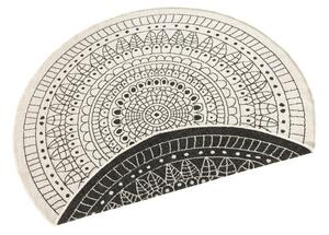 NORTHRUGS - Hanse Home koberce Kusový koberec Twin-Wendeteppiche 103101 creme schwarz kruh – na ven i na doma - 100x100 (průměr) kruh cm