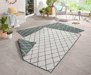 NORTHRUGS - Hanse Home koberce Kusový koberec Twin-Wendeteppiche 103117 grün creme – na ven i na doma - 80x150 cm
