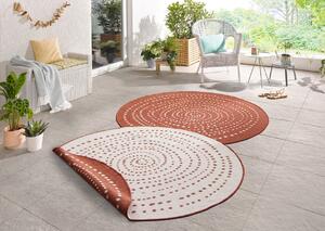 NORTHRUGS - Hanse Home koberce Kusový koberec Twin-Wendeteppiche 103110 terra creme kruh – na ven i na doma - 200x200 (průměr) kruh cm