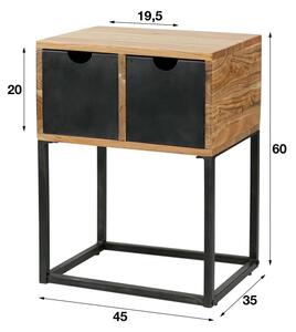 Noční stolek Imrich II - set 2 ks Solid acacia natural