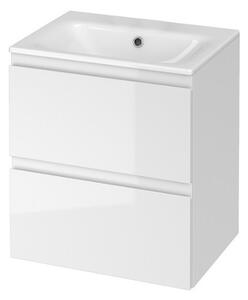 Cersanit Moduo, závěsná umyvadlová skříňka + umyvadlo 50cm, bílá lesklá, S801-312-DSM