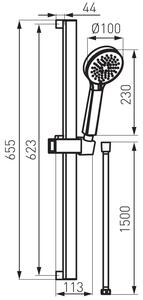 F-Design Stabilla, sprchový sloup s ruční sprchovou sadou, chrom lesklý, FD3-100-11