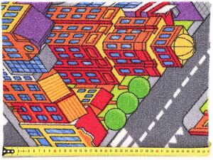Associated Weavers koberce Dětský metrážový koberec Big City 97 - Kruh s obšitím cm