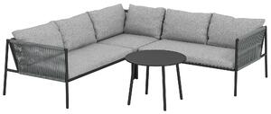 Sada zahradního nábytku Outsunny - ratanový lounge set se rohovým gaučem, stoly a polštáři - odolný proti povětrnostním vlivům pro 6 osob | Aosom
