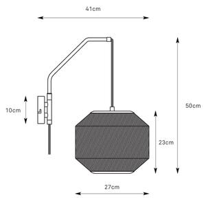 Markslöjd 108957 - Nástěnná lampa ASUKA 1xE27/60W/230V len/černá