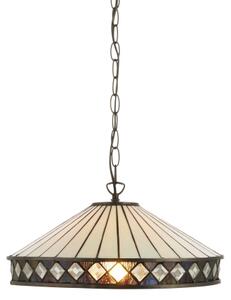 Endon 112196 - Lustr na řetězu Tiffany FARGO 1xE27/60W/230V pr. 41,5 cm
