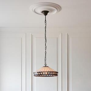 Endon 112196 - Lustr na řetězu Tiffany FARGO 1xE27/60W/230V pr. 41,5 cm