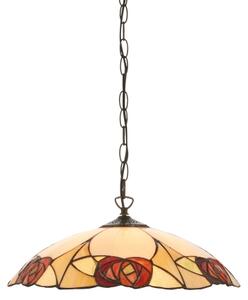 Endon 112197 - Lustr na řetězu Tiffany INGRAM 1xE27/60W/230V pr. 45 cm
