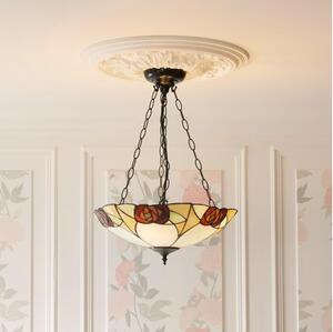 Endon 111879 - Lustr na řetězu Tiffany INGRAM 3xE27/10W/230V pr. 45 cm