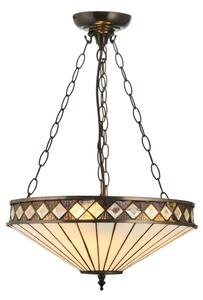 Endon 111870 - Lustr na řetězu Tiffany FARGO 3xE27/10W/230V pr. 41,5 cm