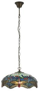Endon 112195 - Lustr na řetězu Tiffany DRAGONFLY 1xE27/60W/230V pr. 41 cm