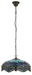 Endon 112195 - Lustr na řetězu Tiffany DRAGONFLY 1xE27/60W/230V pr. 41 cm