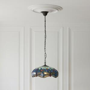 Endon 112195 - Lustr na řetězu Tiffany DRAGONFLY 1xE27/60W/230V pr. 41 cm