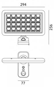LED Solární nástěnné svítidlo PHOENIX LED/15W/3,2V 3000/4000K IP65 6000 mAh