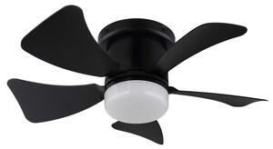 ZEVENTI - LED Stmívatelný stropní ventilátor MUNDAKA LED/10W/230V černá + DO