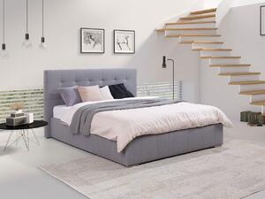 Manželská postel s roštem 140x200 MELDORF - světlá šedá