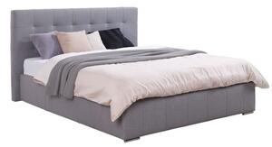 Manželská postel s roštem 160x200 MELDORF - šedá ekokůže