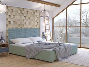 Čalouněná manželská postel 180x200 WILSTER - šedá / zelená