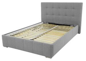 Manželská postel s roštem 140x200 MELDORF - bílá ekokůže