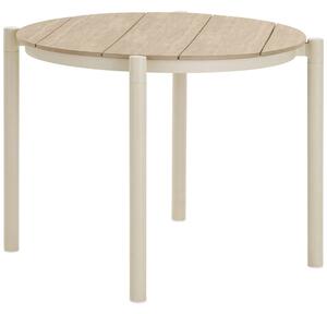 Nordic Living Béžový plastový zahradní stůl Ela ø 90 cm