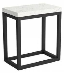 Kovový konferenční stolek SETUBAL - černý / světlý mramor