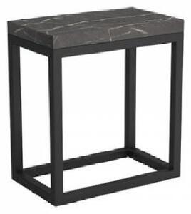 Kovový konferenční stolek SETUBAL - černý / tmavý mramor