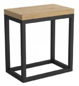 Kovový konferenční stolek SETUBAL - černý / dub artisan