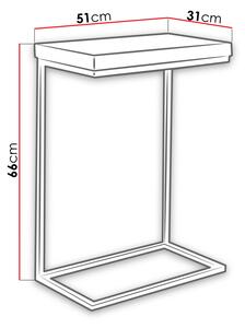 Odkládací stolek MONTIJO 2 - černý / světlý mramor