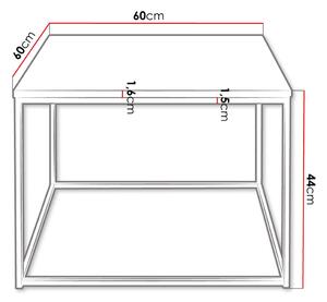 Konferenční stolek THADEN 1 - černý / lesklý bílý